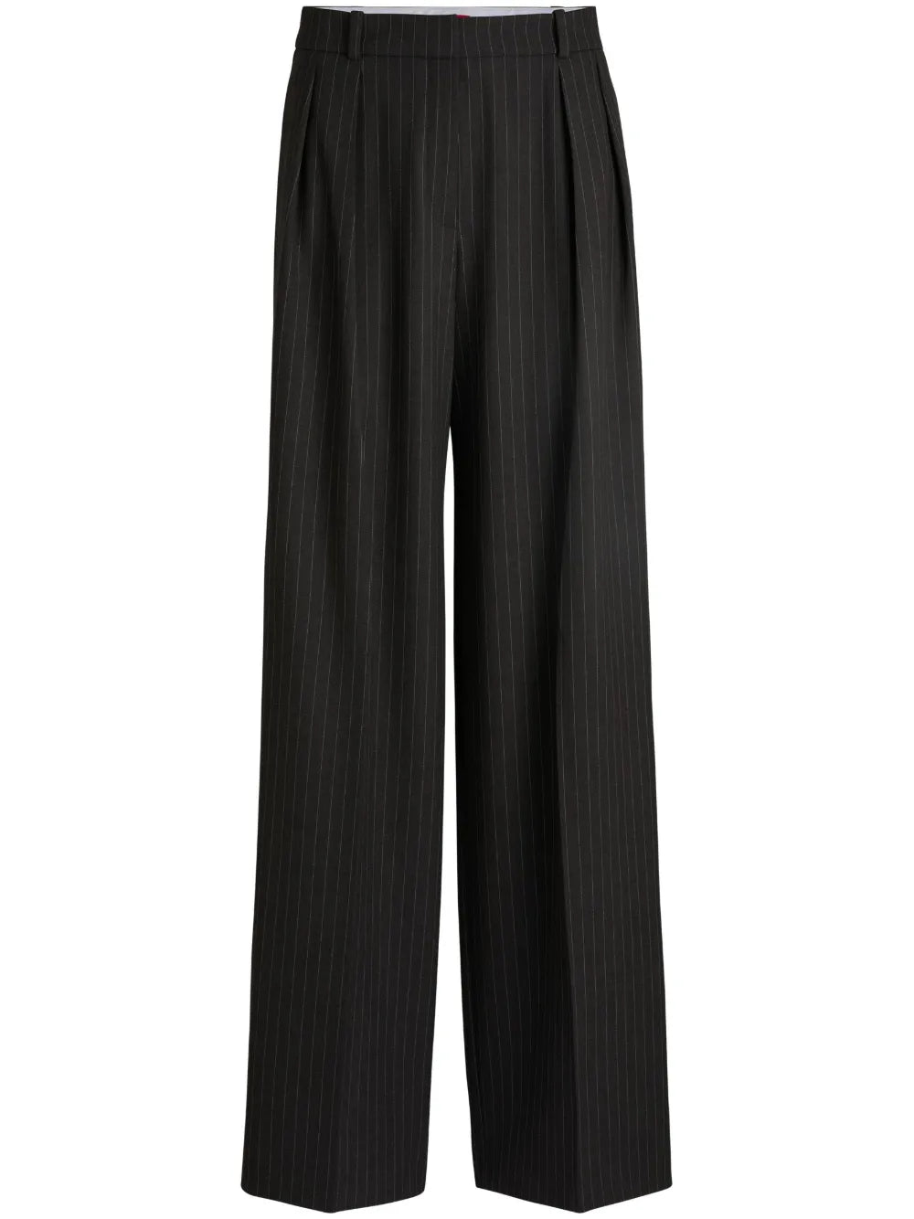 Pinstripe-Print Straight Trousers