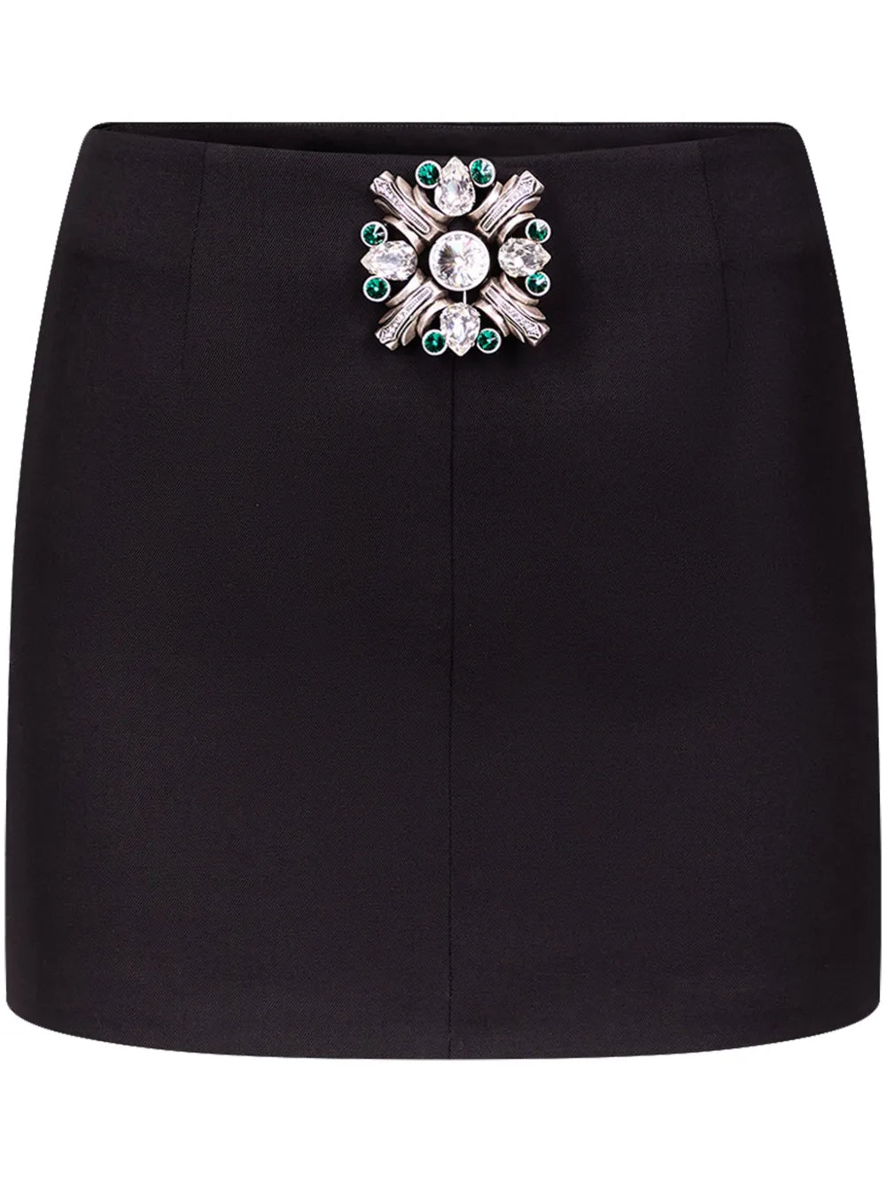 Brooch-Detail Mini Skirt