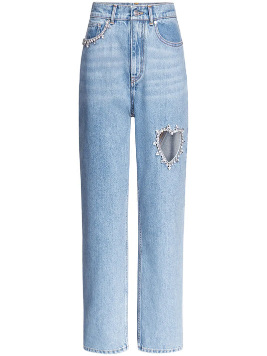 Crystal-Embellished Jeans