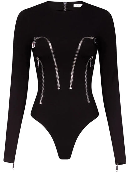 Long Sleeve Zipper-Detailed Bodysuit
