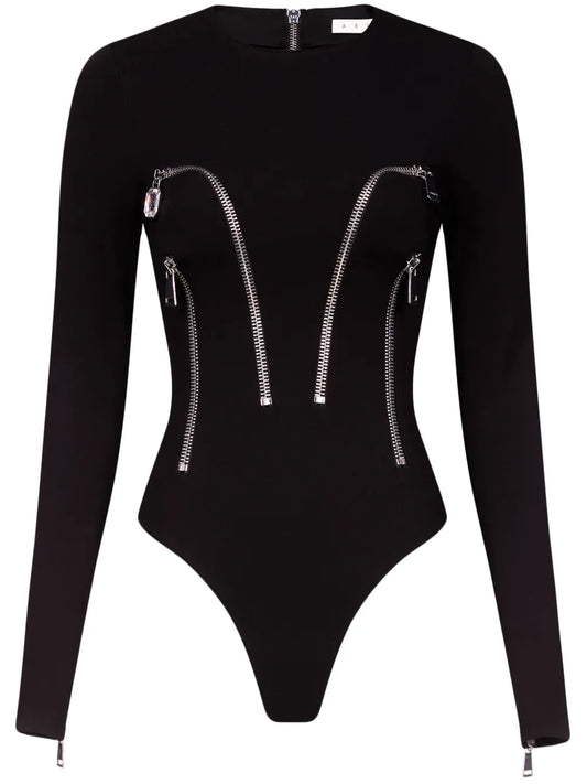 Long Sleeve Zipper-Detailed Bodysuit