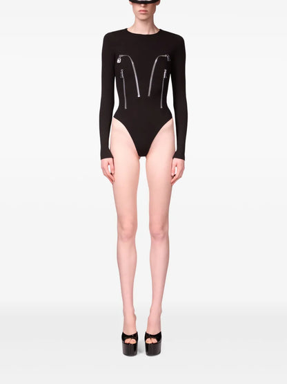 Long Sleeve Zipper-Detailed Bodysuit