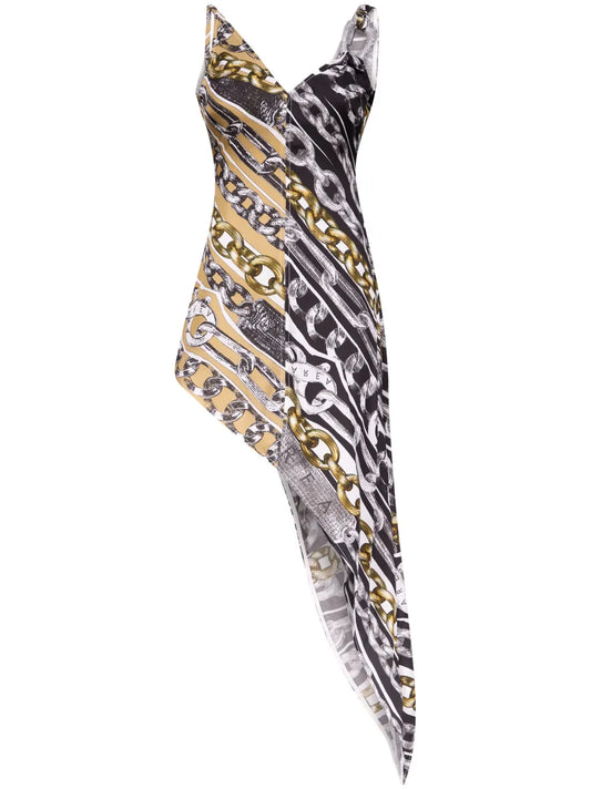 Chain Link-Print Dress