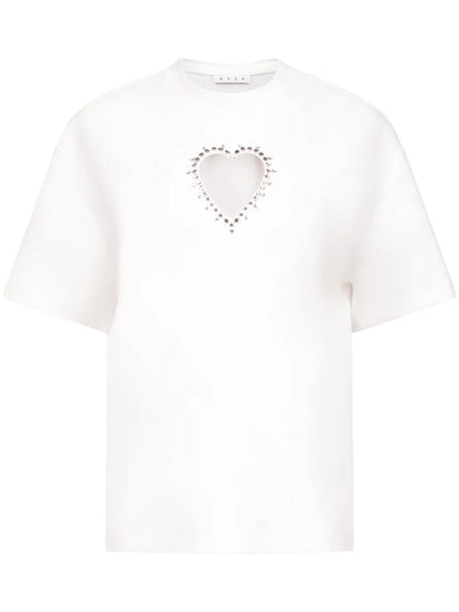 Crystal-Embellished Cut-Out T-Shirt