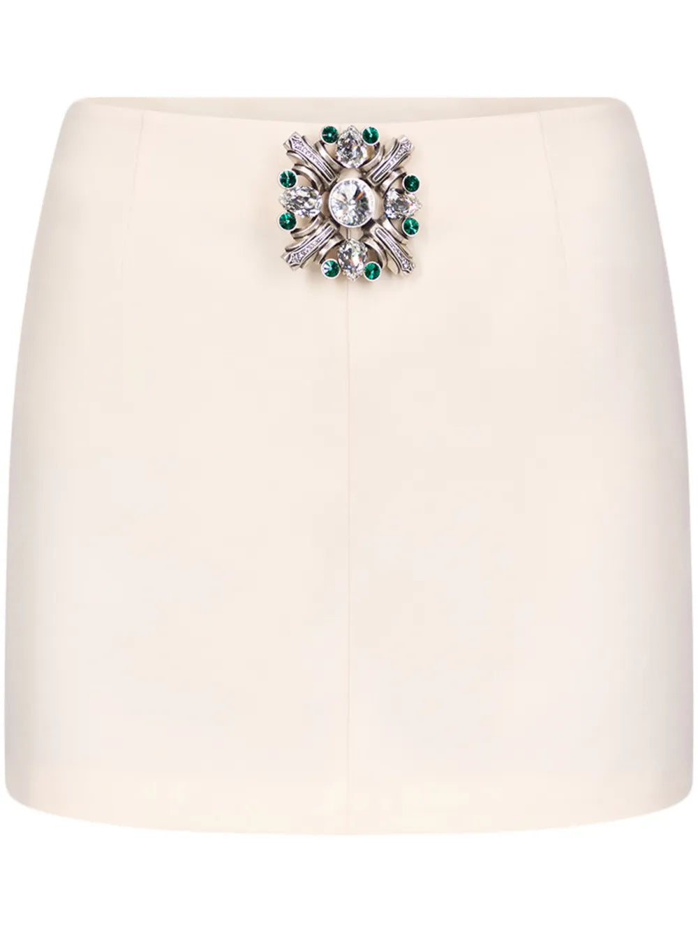 Brooch-Detail Mini Skirt