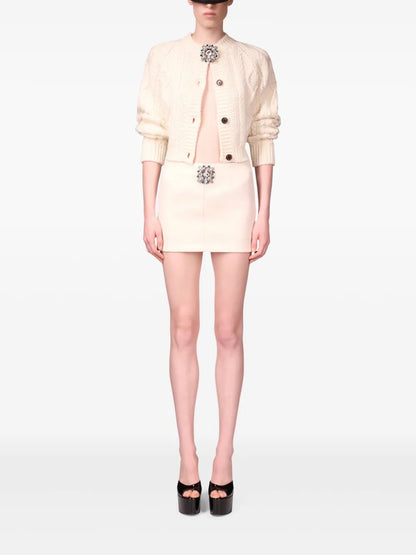 Brooch-Detail Mini Skirt