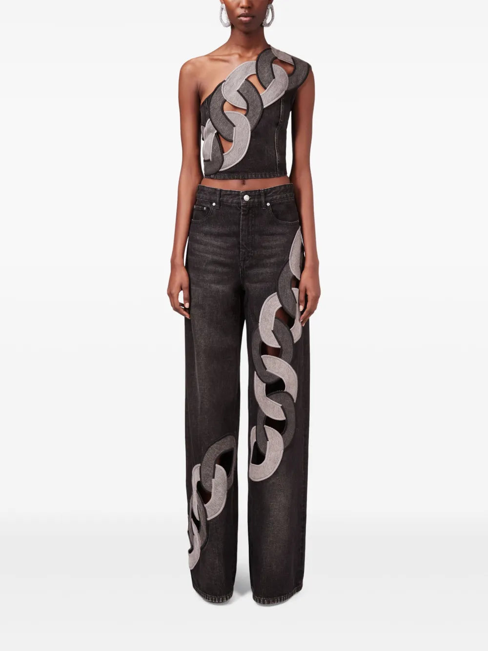 Chain-Detail Off-Shoulder Top