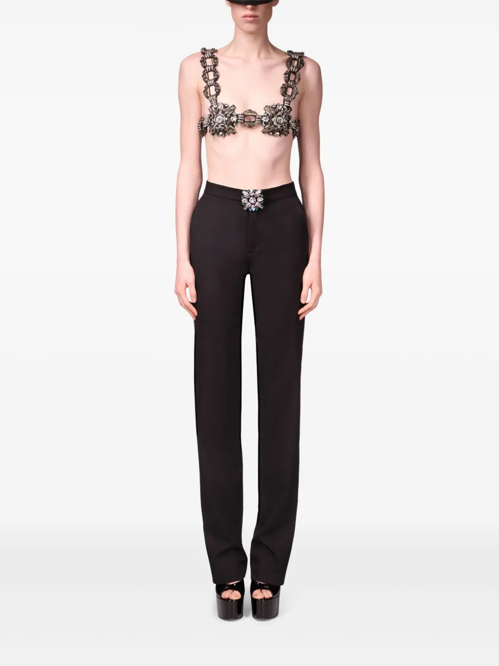 Crystal Brooch Trousers