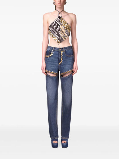 Crystal Button Jeans
