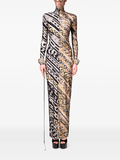 Chain Link-Print Dress