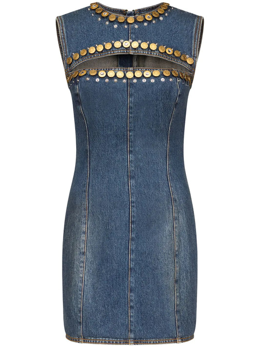 Button-Embellished Minidress