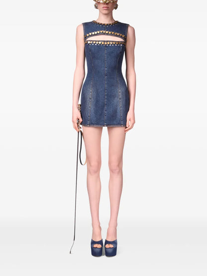 Button-Embellished Minidress