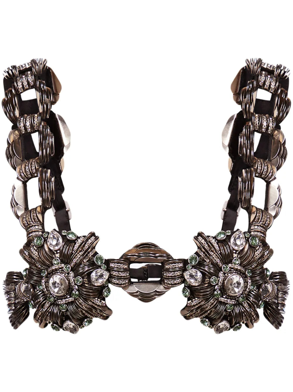 Crystal-Brooch Bra Top