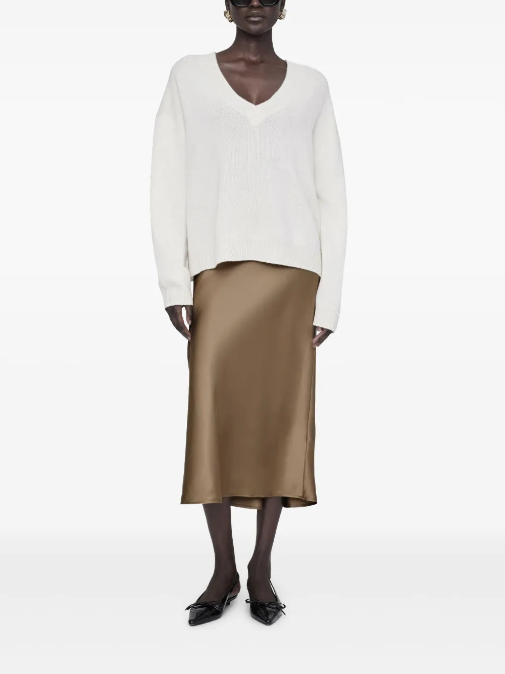 Bar Silk Midi Skirt