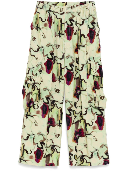 Watercolor Floral Cargo Pant