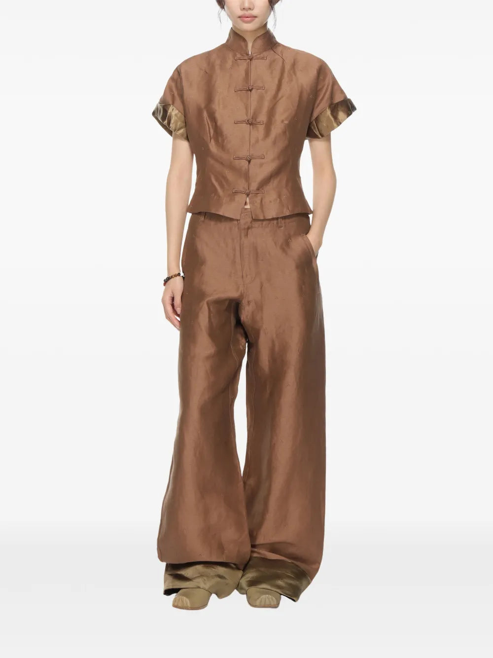 Stand-Up Collar Blouse