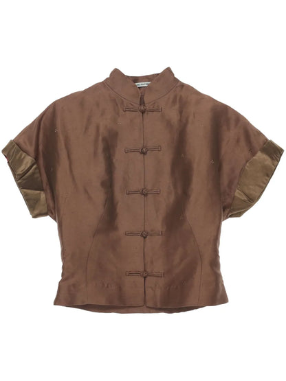 Stand-Up Collar Blouse