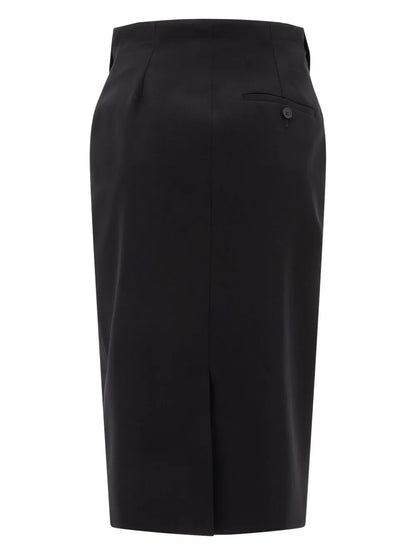 Folded-Edge Midi Skirt