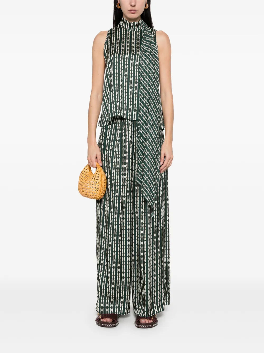 Geometric-Print Trousers