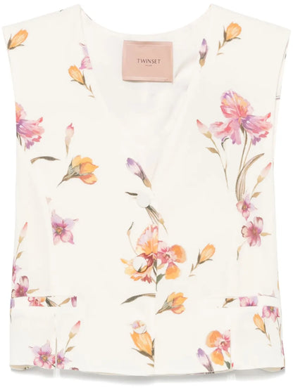 Floral-Print Waistcoat