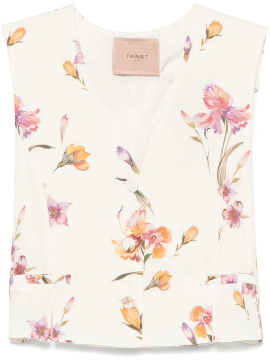 Floral-Print Waistcoat