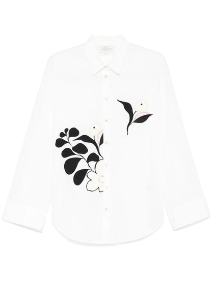Floral-Appliqué Shirt