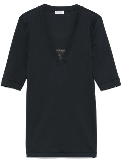 Monili-Detail T-Shirt