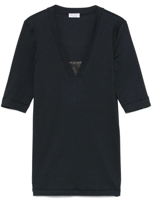 Monili-Detail T-Shirt