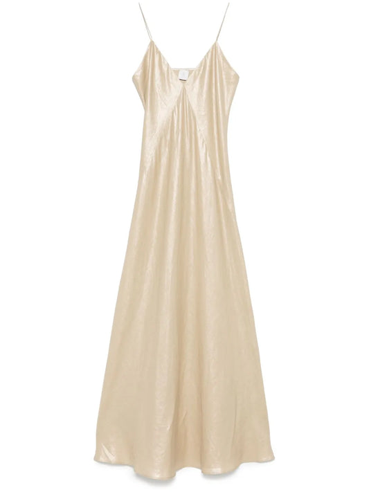 Slub-Texture Midi Dress