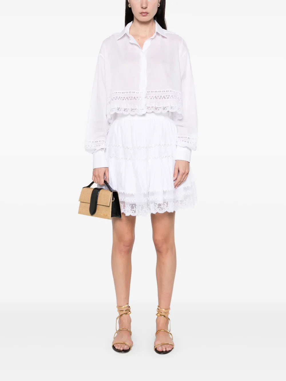Lace-Detailed Mini Skirt