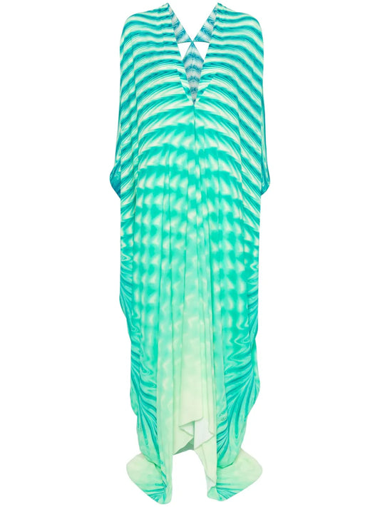 Zigzag-Print Maxi Dress