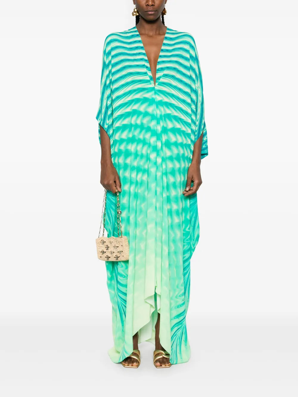 Zigzag-Print Maxi Dress