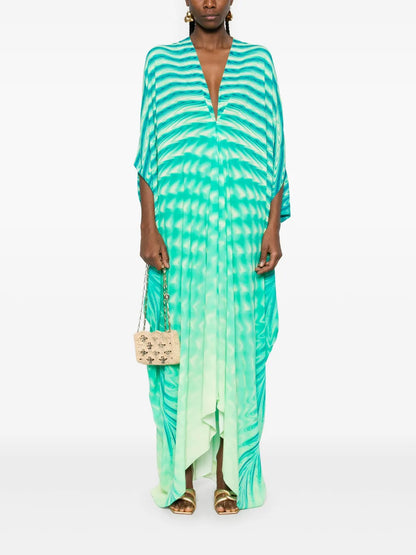 Zigzag-Print Maxi Dress