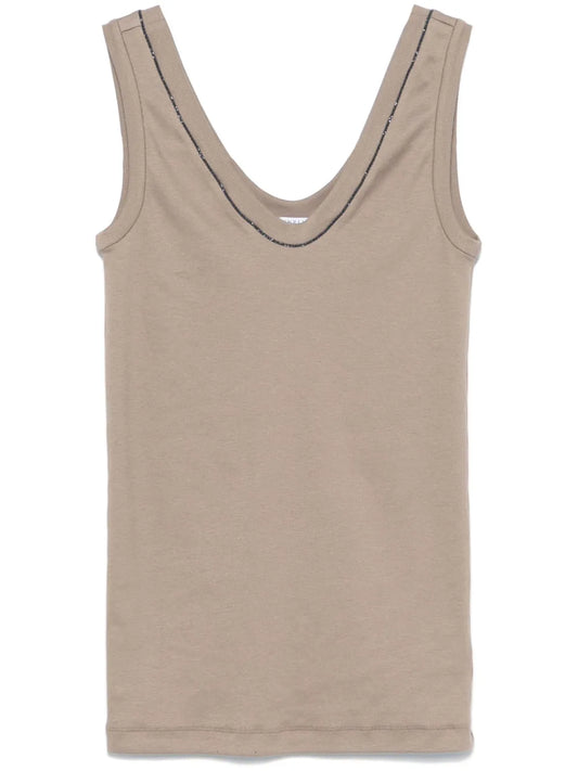 Monili-Chain Detailed Tank Top