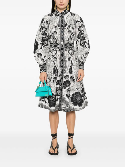 Flower Leopards Midi Dress