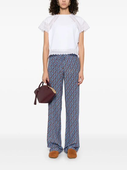 Floral-Print Trousers