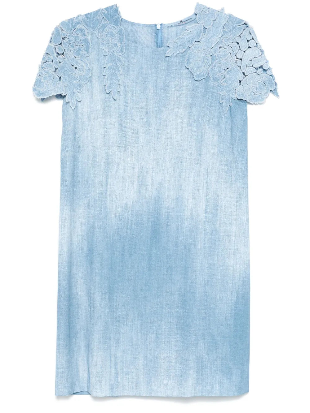 Denim-Print Mini Dress
