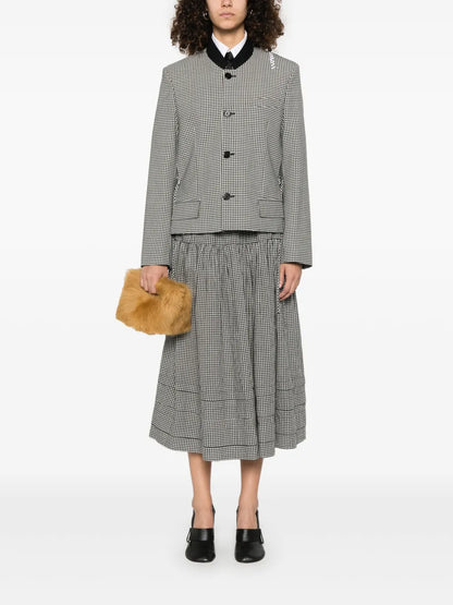 Gingham-Pattern Jacket