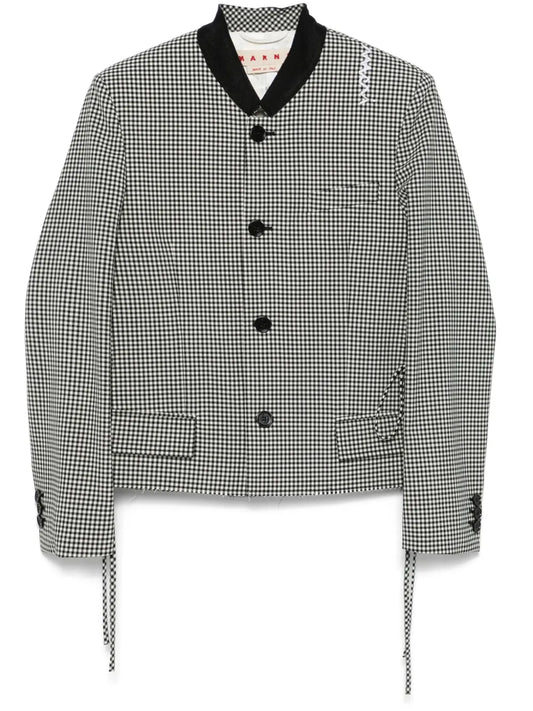 Gingham-Pattern Jacket
