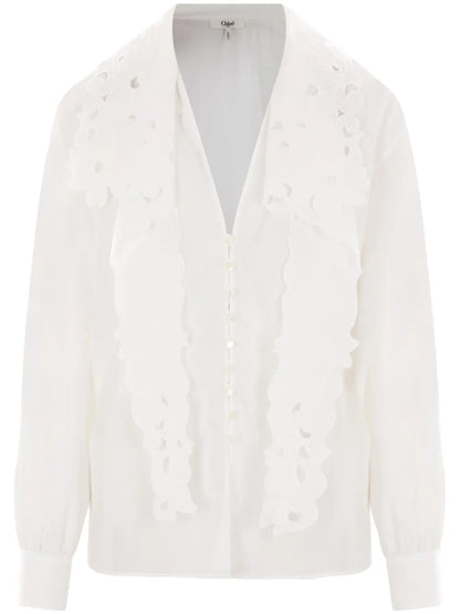 Embroidered Lavallière Shirt