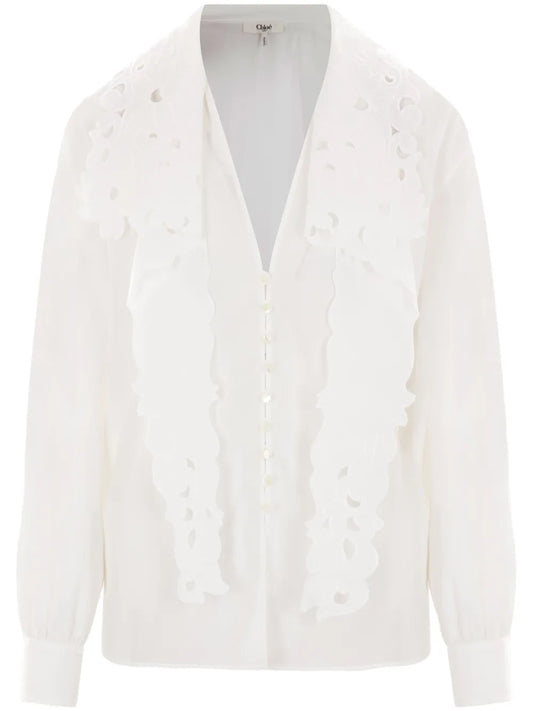 Embroidered Lavallière Shirt