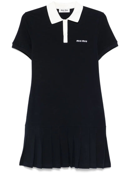 Pleat-Detail Mini Dress