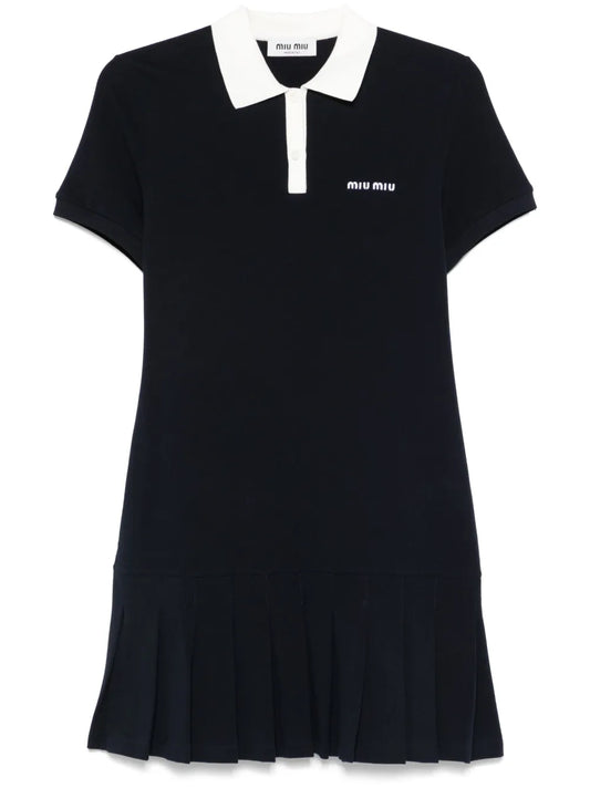 Pleat-Detail Mini Dress