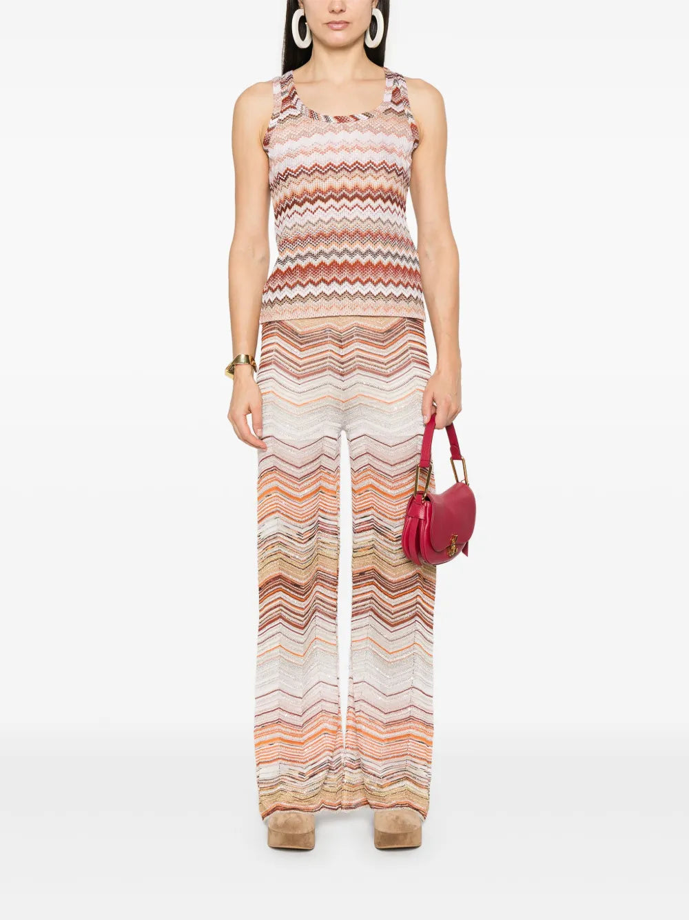 Chevron Sequinned Trousers