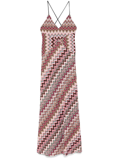 Zigzag-Pattern Maxi Dress