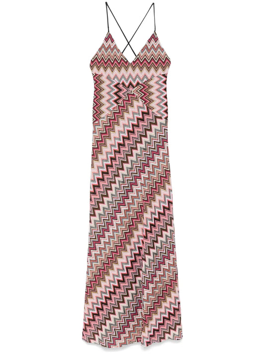 Zigzag-Pattern Maxi Dress