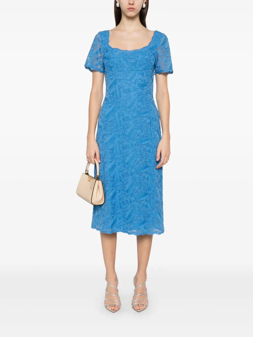 Floral-Lace Midi Dress
