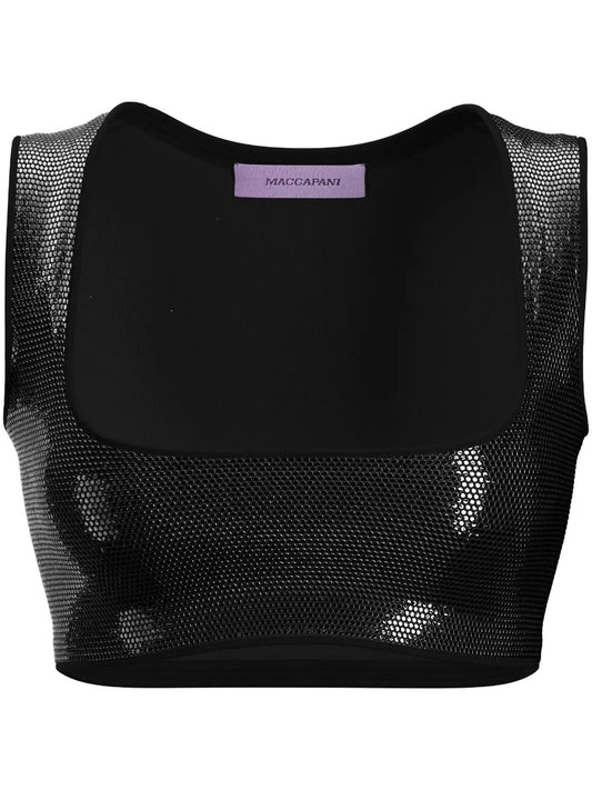 Rhinestone-Embellished Crop Top