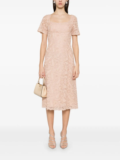 Floral-Lace Midi Dress