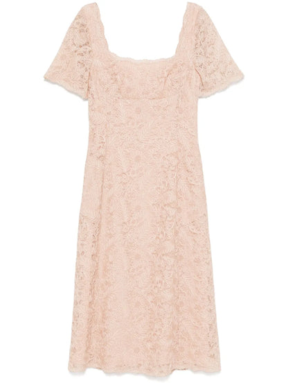 Floral-Lace Midi Dress